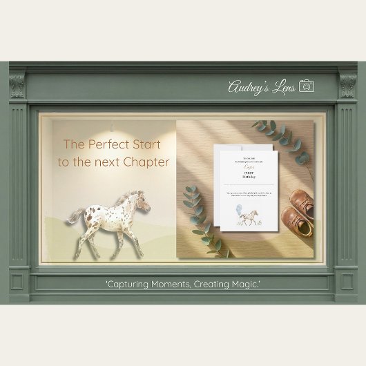 Personalized Miniature Horse Thank You Card 招待状