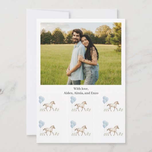 Personalized Miniature Horse Thank You Card 招待状 (裏面)
