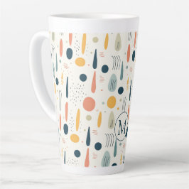 Personalized Minimal Abstract Boho Pastel Colors カフェラテマグ