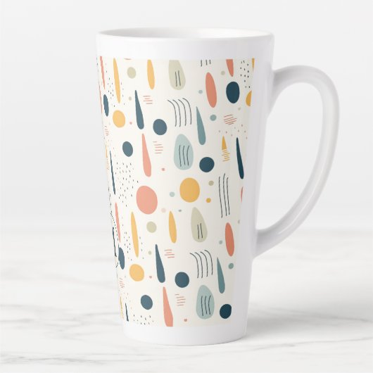 Personalized Minimal Abstract Boho Pastel Colors カフェラテマグ (右)