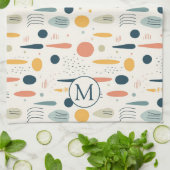 Personalized Minimal Abstract Boho Pastel Colors キッチンタオル (折り畳み)