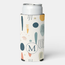 Personalized Minimal Abstract Boho Pastel Colors スリム缶クーラー