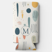 Personalized Minimal Abstract Boho Pastel Colors スリム缶クーラー (裏面)