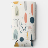 Personalized Minimal Abstract Boho Pastel Colors スリム缶クーラー (正面)