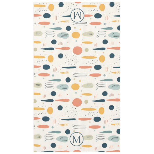 Personalized Minimal Abstract Boho Pastel Colors テーブルクロス (正面)