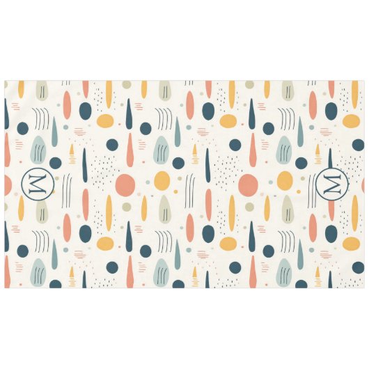 Personalized Minimal Abstract Boho Pastel Colors テーブルクロス (正面(横))