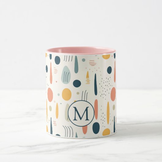 Personalized Minimal Abstract Boho Pastel Colors マグカップ (中央)