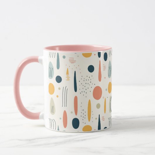 Personalized Minimal Abstract Boho Pastel Colors マグカップ (左)