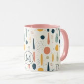 Personalized Minimal Abstract Boho Pastel Colors マグカップ (正面右)