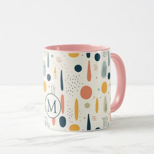 Personalized Minimal Abstract Boho Pastel Colors マグカップ (正面右)
