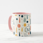 Personalized Minimal Abstract Boho Pastel Colors マグカップ (正面左)