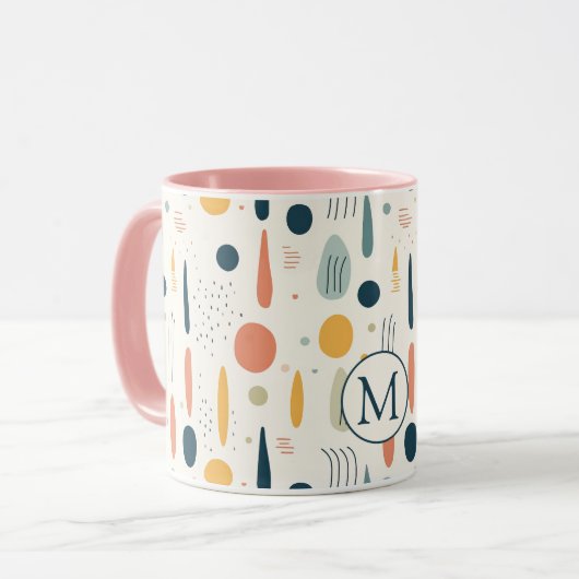 Personalized Minimal Abstract Boho Pastel Colors マグカップ (正面左)