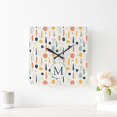 Personalized Minimal Abstract Boho Pastel Colors P スクエア壁時計 (ホーム)