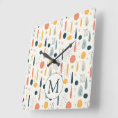 Personalized Minimal Abstract Boho Pastel Colors P スクエア壁時計 (傾斜)