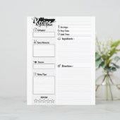 Personalized Minimal Basic Blank Recipe Page Sheet (スタンド正面)