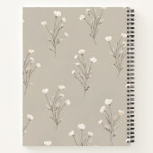 Personalized Minimal Beige Floral Design ノートブック (裏面)