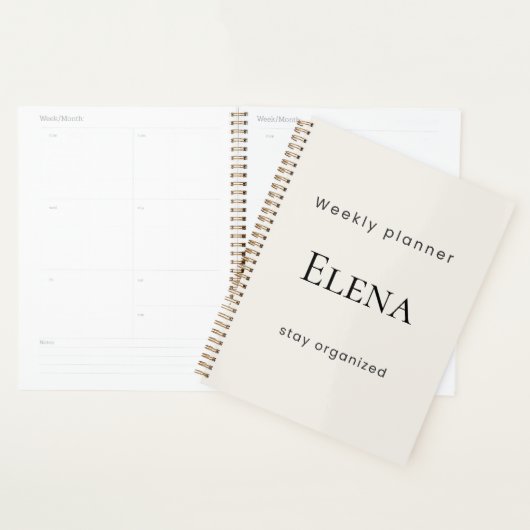 Personalized Minimal Beige Weekly Planner プランナー手帳 (ディスプレー)
