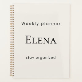 Personalized Minimal Beige Weekly Planner プランナー手帳