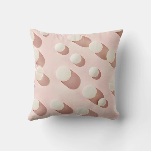 Personalized Minimal Blush Pink Circles Style クッション (裏面)