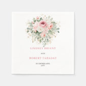 Personalized Minimal Blush Roses Wedding Napkins スタンダードカクテルナプキン (正面)