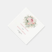Personalized Minimal Blush Roses Wedding Napkins スタンダードカクテルナプキン (角)