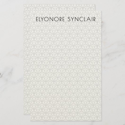 Personalized Minimal Elegant Geometric Art Deco 便箋 (正面/裏面)
