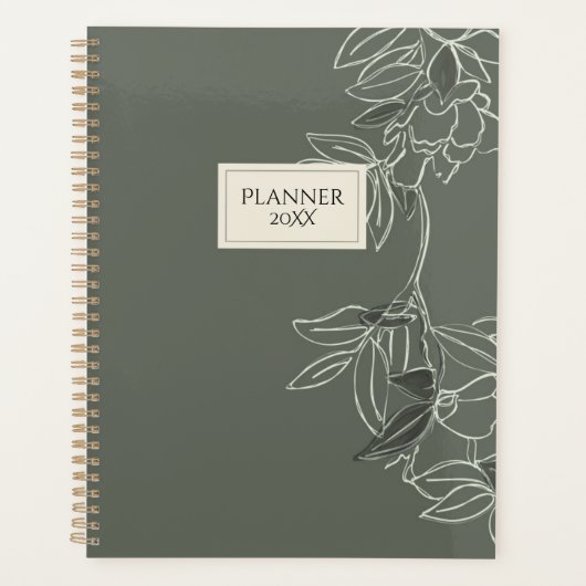 Personalized Minimal Floral Planner 20XX プランナー手帳 (正面)