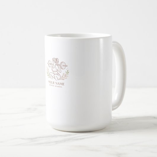 Personalized Minimal Line Art Mug コーヒーマグカップ (正面右)