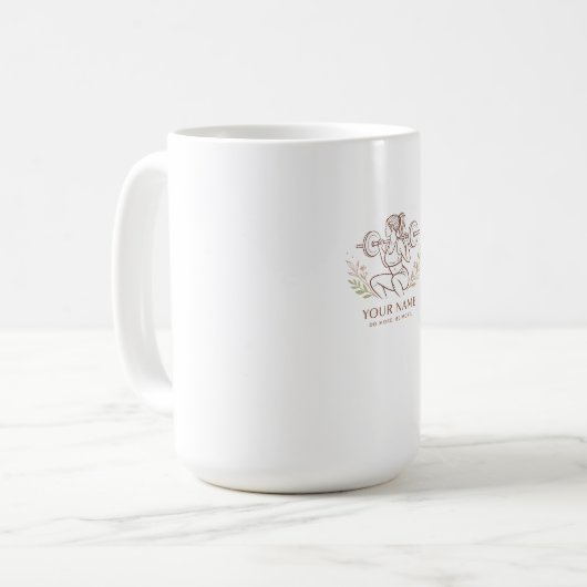 Personalized Minimal Line Art Mug コーヒーマグカップ (正面左)