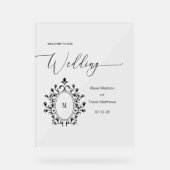 Personalized Minimal Monogram Wedding sign アクリルサイン (正面)