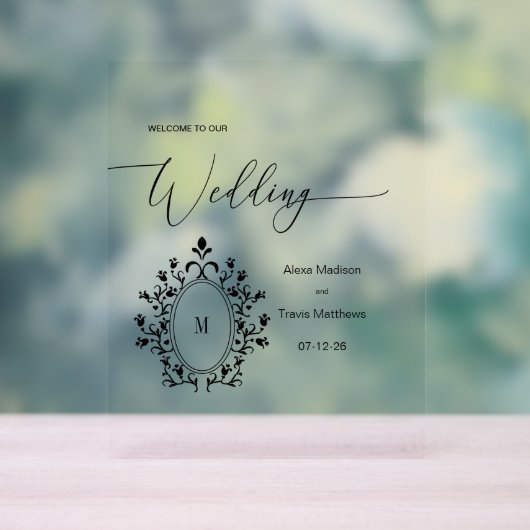 Personalized Minimal Monogram Wedding sign アクリルサイン (ニュートラル)