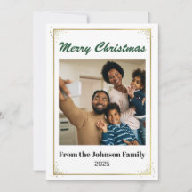 Personalized Minimal Photo Christmas Card 5x7