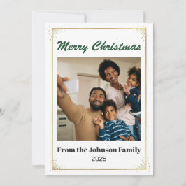 Personalized Minimal Photo Christmas Card 5x7 シーズンカード