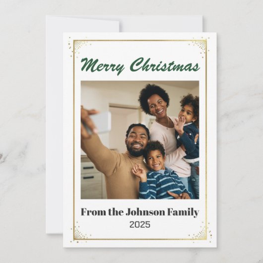 Personalized Minimal Photo Christmas Card 5x7 シーズンカード (正面)
