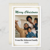 Personalized Minimal Photo Christmas Card 5x7 シーズンカード (正面/裏面)