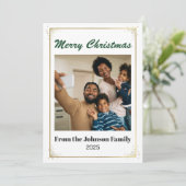 Personalized Minimal Photo Christmas Card 5x7 シーズンカード (スタンド正面)