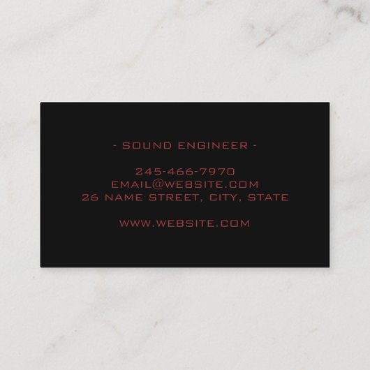Personalized minimal Sound Engineer Engineering 名刺 (裏面)