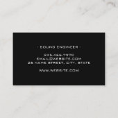 Personalized minimal Sound Engineer Engineering 名刺 (裏面)