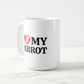 Personalized Minimal White Parrot Love Quote コーヒーマグカップ (正面左)