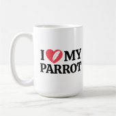 Personalized Minimal White Parrot Love Quote コーヒーマグカップ (左)