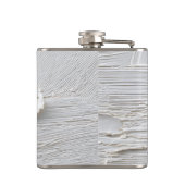Personalized Minimal White Textured Abstract  フラスク (裏面)