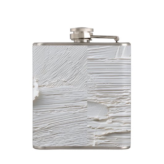 Personalized Minimal White Textured Abstract  フラスク (裏面)