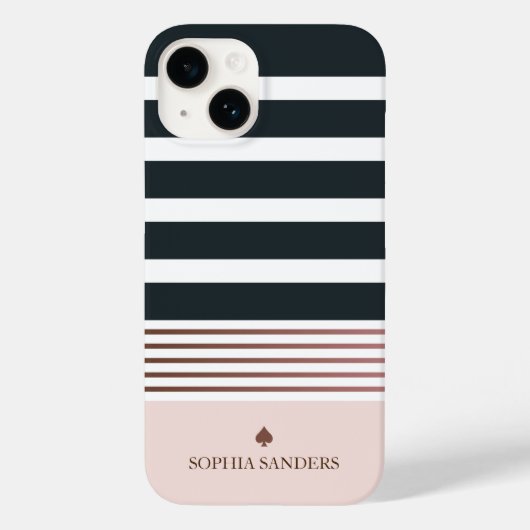 Personalized Minimalist Black Stripes Pattern Case-Mate iPhoneケース (裏面)