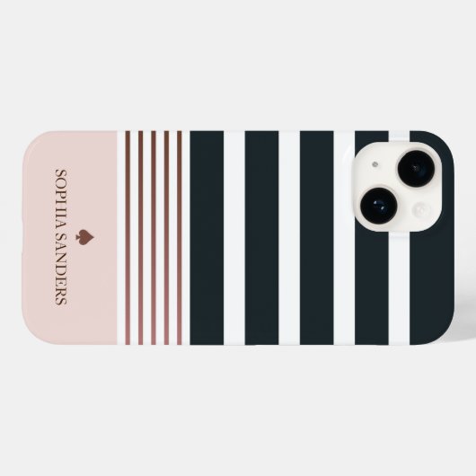 Personalized Minimalist Black Stripes Pattern Case-Mate iPhoneケース (裏面 (横))