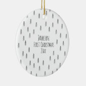 Personalized Minimalist Boho Baby Ornament セラミックオーナメント (右)