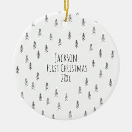 Personalized Minimalist Boho Baby Ornament セラミックオーナメント