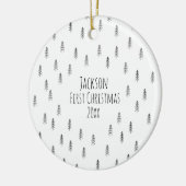 Personalized Minimalist Boho Baby Ornament セラミックオーナメント (左)