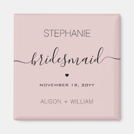Personalized Minimalist Bridesmaid Custom Gifts マグネット (正面)