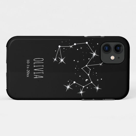 Personalized Minimalist Constellation Zodiac Phone Case-Mate iPhoneケース (裏面(横))