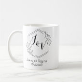 Personalized minimalist, couples initials wedding コーヒーマグカップ (左)
